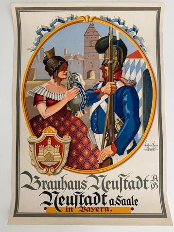 Gotthard Bauer - Brauhaus Neustadt a. Saale Bayern - Jaren, Antiek en Kunst