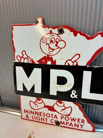 Minnesota Power & Light Company (MP&L) – Emaille Reclamebord