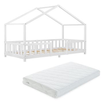 Kinderbed Treviolo met uitvalbeveiliging en matras 90x200 wi, Verzenden, Nieuw