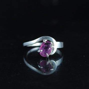 Robijn - Zilver - Ring met amulet - instelbare ABUNDANCiA