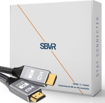 SBVR HDMI Kabel 2.1 - 8K Ultra HD - 4K 120 Hz - Nylon HDMI, Audio, Tv en Foto, Ophalen of Verzenden, Zo goed als nieuw