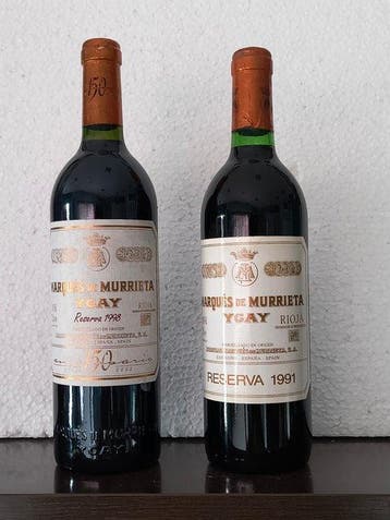 1991 & 1998 Marqués de Murrieta, Ygay - Rioja Reserva - 2, Verzamelen, Wijnen, Nieuw