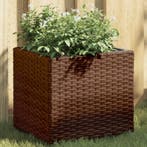 vidaXL Plantenbakken 2 st 36x30x32 cm poly rattan bruin, Verzenden, Nieuw