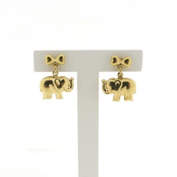 Gouden olifant oorstekers (Oorbellen), Ophalen of Verzenden, Gebruikt, Goud, Goud
