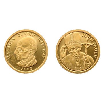 Samoa. 10 Tala 2003/2005 - John Paul II & Gandhi (2 stuks), Postzegels en Munten