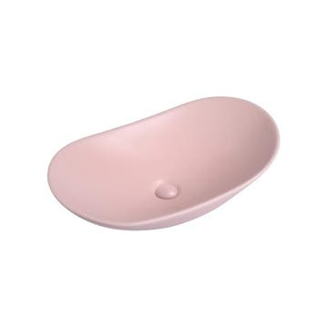Waskom Gia 61x36x15cm mat roze inclusief afvoerplug, Verzenden, Nieuw