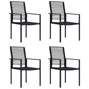 vidaXL Tuinstoelen 4 st PVC-rattan zwart, Tuin en Terras, Tuinstoelen, Verzenden, Nieuw