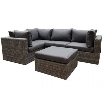 Rio hoek loungeset 5-delig antraciet, Tuin en Terras, Tuinsets en Loungesets, Ophalen of Verzenden, Nieuw, Wicker