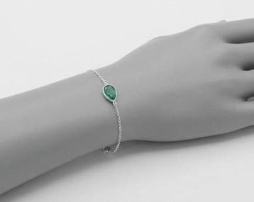 Zilver - Armband - Natuurlijke smaragd, Verzamelen