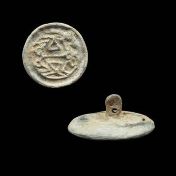 Byzantijns Lood Pelgrimsstempel met Sint-Simeon de Styliet