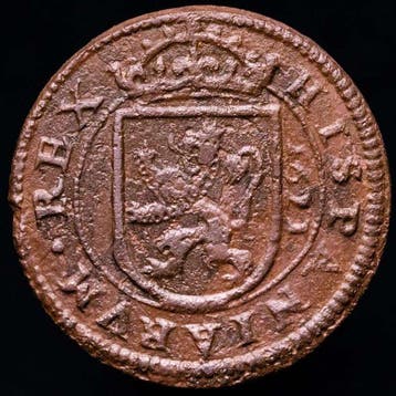 . Spanje Felipe IV (1621-1665). 8 Maravedís Ceca de Segovia,, Postzegels en Munten