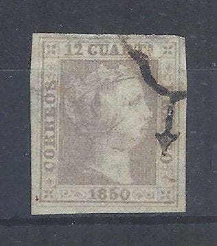 Spanje 1850 - 12 Kamers Isabel II - Edifil nº 2, Gestempeld