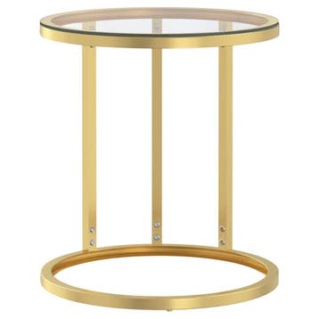 Glazen Bijzettafel Modern | Tweedekansje | OP=OP, 45 tot 60 cm, Minder dan 55 cm, Rond, Ophalen of Verzenden