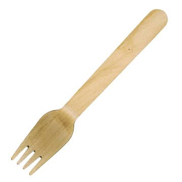 Houten bestek vork 16 cm (100 stuks), Verzenden, Nieuw in verpakking