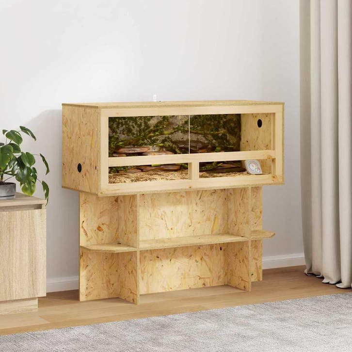 vidaXL Terrariumbasis met plank Bruin 100 x 40 x 50 cm OSB, Dieren en Toebehoren, Overige Dieren-accessoires, Nieuw, Verzenden