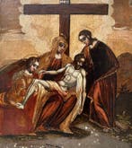 Scuola Veneto Cretese (XVII) - Compianto sul Cristo morto, Antiek en Kunst