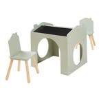 Kindertafelset Romso zitgroep met 2 stoelen mintgroen zwart, Verzenden, Nieuw