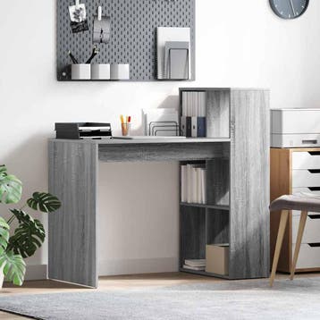 vidaXL Bureau Grijs Sonoma Bewerkt hout 108 x 55 x 103.5 cm, Verzenden, Nieuw