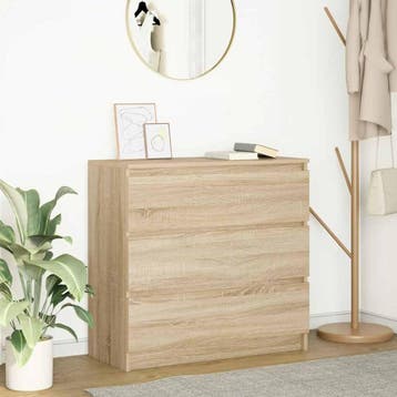 vidaXL Dressoir 80x35x76 cm spaanplaat sonoma eikenkleurig, Huis en Inrichting, Verzenden, Nieuw, Overige houtsoorten, Minder dan 50 cm