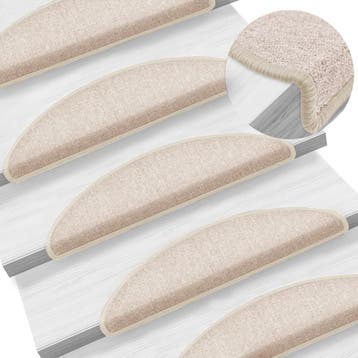 vidaXL Trapmatten 15 st 56x17x3 cm Taupe Halfrond, Verzenden, Nieuw