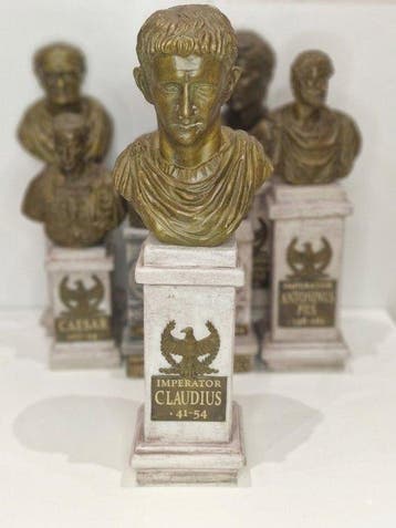 Buste, Imperator Claudius - 35 cm - Brons, Polymeer marmer