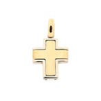 Bicolor gouden hanger van een kruis (Hanger of bedel), Sieraden, Tassen en Uiterlijk, Bedels, Ophalen of Verzenden, Gebruikt, Goud