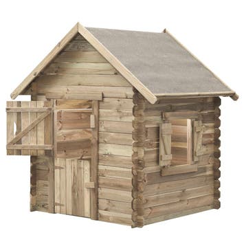 Speelhuisje hout 120x120 cm met luikjes FSC geïmpregneerd, Ophalen of Verzenden, Nieuw
