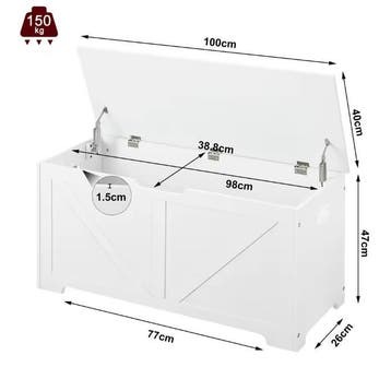Speelgoedbank 76L met Opbergruimte – Zitbank 100×47×40 cm, Huis en Inrichting, Kasten | Overige, Verzenden, Nieuw