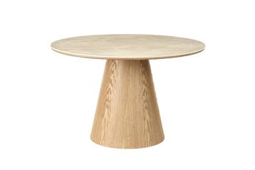 Eettafel UNIQUE 120cm rond eikenhout fineer met keramisch, Ophalen of Verzenden, Nieuw