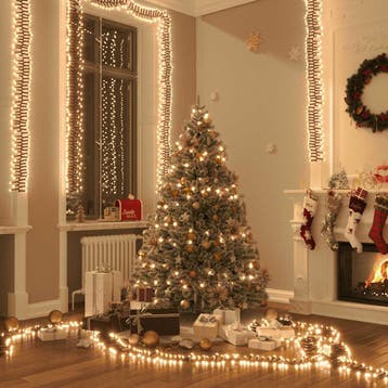 vidaXL Lichtslinger cluster met 3000 LEDs warmwit PVC, Verzenden, Nieuw