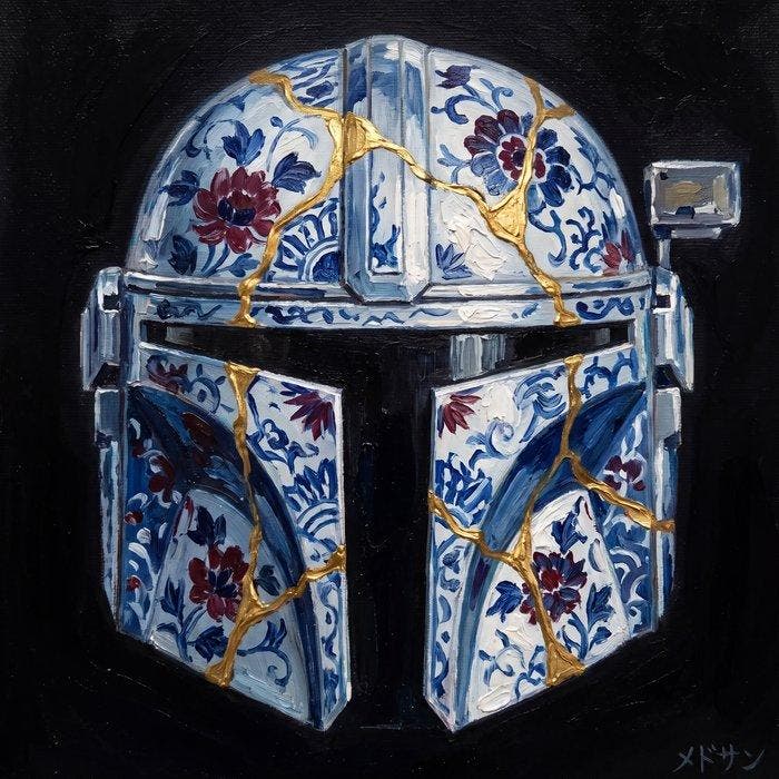 MEDSAN - Kintsugi Mandalorian () - UNIQUE WORK, Antiek en Kunst, Kunst | Designobjecten