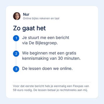 Nur geeft online bijles rekenen en taal, Privéles, Bijles