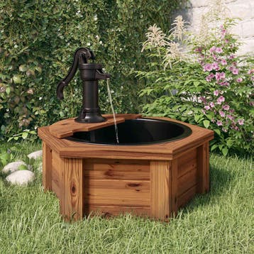 vidaXL Waterfontein met pomp 57x57x53 cm massief vurenhout, Tuin en Terras, Waterpartijen en Fonteinen, Verzenden, Nieuw