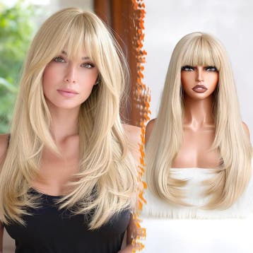 Cosplay Pruik Blond Recht | Tweedekansje | OP=OP, Ophalen of Verzenden, Zo goed als nieuw