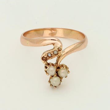 Ring - 18 karaat Roségoud Parel, Nieuw
