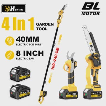 Hecus 4-in-1 Telescopische Snoeischaar & Kettingzaag - Borst, Verzenden, Nieuw