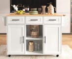 Keukeneiland 139 cm – Uitschuifbare Trolley met Opbergruimte, Verzenden, Nieuw