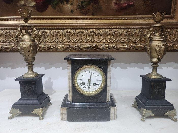 Tafelklok (3) - - Brusselse neger - 1800-1850 - Napoleón III, Antiek en Kunst, Curiosa en Brocante