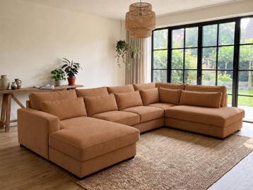 U-Bank Naaldwijk-Express - u-banken - Cognac, Nieuw, 150 cm of meer, Stof, 300 cm of meer