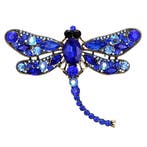 Fako Bijoux - Broche - Libelle - XXL - 67x94mm - Blauw, Sieraden, Tassen en Uiterlijk, Broches, Verzenden, Nieuw