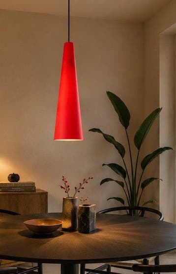 Vistosi - Plafondlamp - rode kegel - Murano-glas