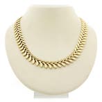 Gouden fantasie schakelketting, Ophalen of Verzenden, Gebruikt, Overige kleuren, Goud