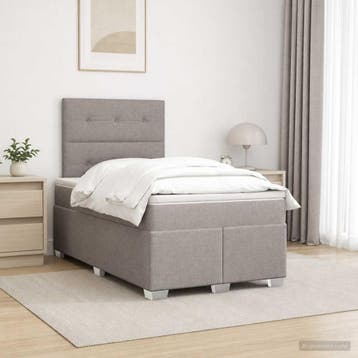 vidaXL Boxspringbed met matras met hoofdeinde Taupe 120 x, Verzenden, Nieuw, Twijfelaar
