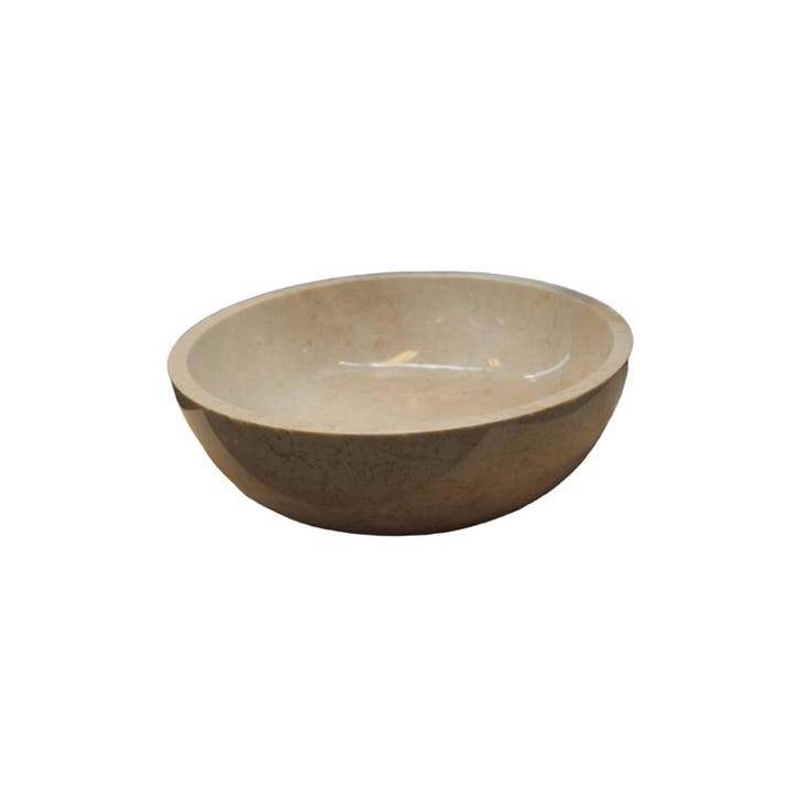 Sani Royal Natuurstenen Waskom Beige Marmer Rond, Doe-het-zelf en Verbouw, Sanitair