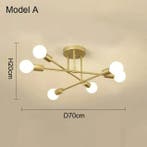 Minimalistische Hanglamp – Moderne E27 Kroonluchter, Huis en Inrichting, Lampen | Plafondlampen, Verzenden, Nieuw, Metaal