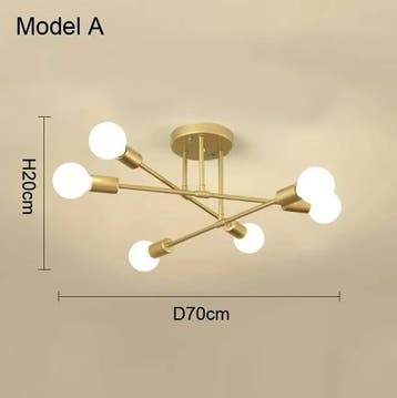 Minimalistische Hanglamp – Moderne E27 Kroonluchter, Huis en Inrichting, Lampen | Plafondlampen, Verzenden, Nieuw, Metaal