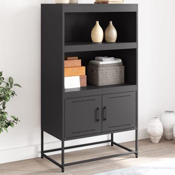 vidaXL buffetkast 68,5x38,5x123,5 cm staal zwart, Minder dan 50 cm, Verzenden, 100 tot 150 cm, Nieuw