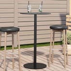 vidaXL Tuintafel rond Ø60x105 cm staal zwart, Tuin en Terras, Tuintafels, Verzenden, Nieuw, Metaal