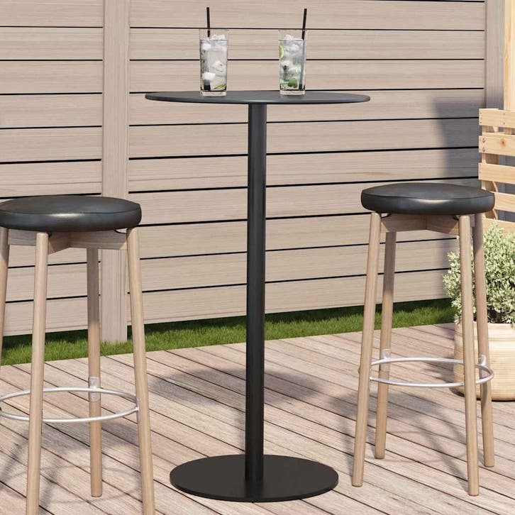 vidaXL Tuintafel rond Ø60x105 cm staal zwart, Tuin en Terras, Tuintafels, Nieuw, Metaal, Verzenden