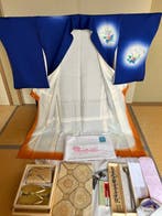Japans oud kimono-set, , Laat mouwen zitten, Bijna nieuw,